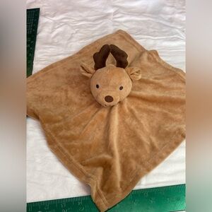 Moose Reindeer Lovey Security Blanket Brown Comfort Modern Baby Soft Plush